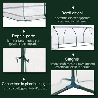 Serra da Giardino 250 x 100 x 80 cm Acciaio e PVC