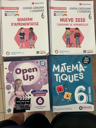 Llibres de 6è primària, escola Sant Esteve, Caldes