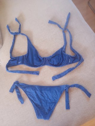 Bikini Calzedonia cuadros azul Talla S
