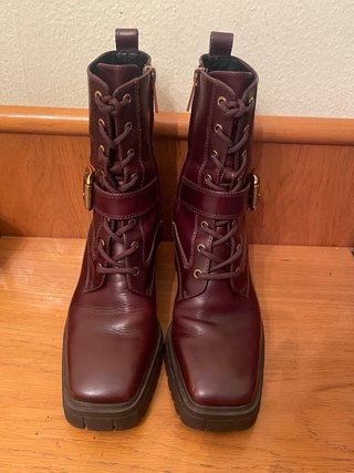 UTERQÜE - botines tacón piel Burdeos 39