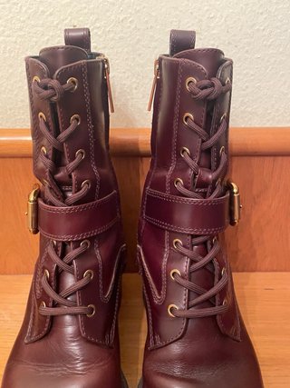 UTERQÜE - botines tacón piel Burdeos 39