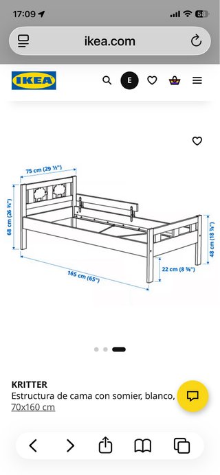 Cama infantil IKEA Kritter blanca