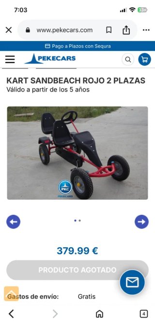 Kart de pedales biplaza