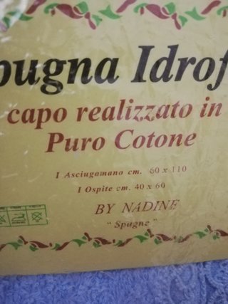 Set Asciugamani Nadine 1+1 Cotone Azzurro Pizzo