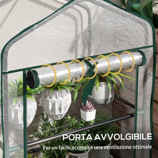 Mini Serra da Giardino Copertura in PE 3 Ripiani