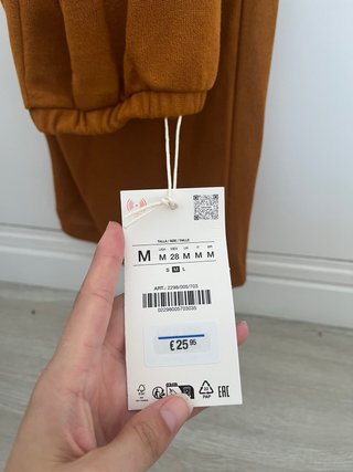Pantalón ancho Zara Talla M Naranja