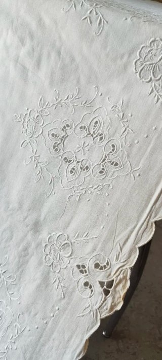 Lenzuolo matrimoniale, cotone ricamato con federe
