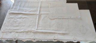 Lenzuolo matrimoniale, cotone ricamato con federe