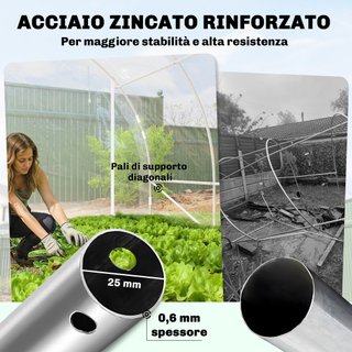 Serra a Tunnel 3x4x2 m con Porte Avvolgibili