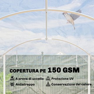 Serra a Tunnel 3x4x2 m con Porte Avvolgibili