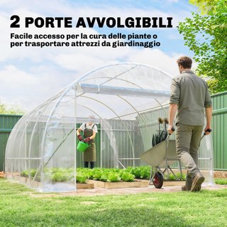 Serra a Tunnel 3x4x2 m con Porte Avvolgibili