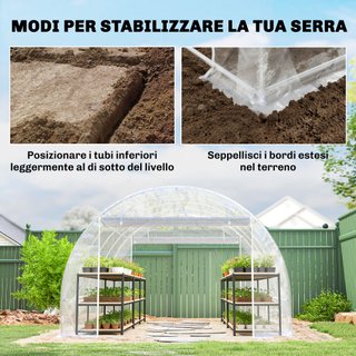 Serra a Tunnel 3x4x2 m con Porte Avvolgibili