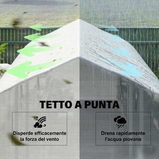 Serra Giardino 4x3m Tunnel 8 Finestre Avvolgibili