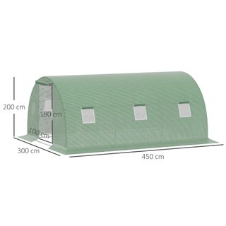 Serra a Tunnel da Esterno 4.5x3x2m e 6 Finestre