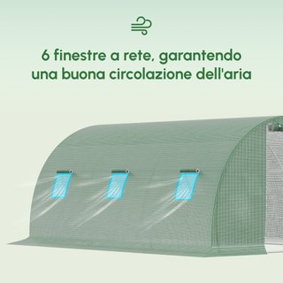 Serra a Tunnel da Esterno 4.5x3x2m e 6 Finestre