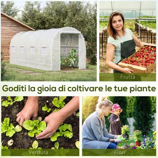 Serra da Giardino a Tunnel 5 x 2 x 2 m Bianco