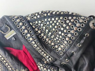 Chaqueta cuero tachuelas vintage 80s