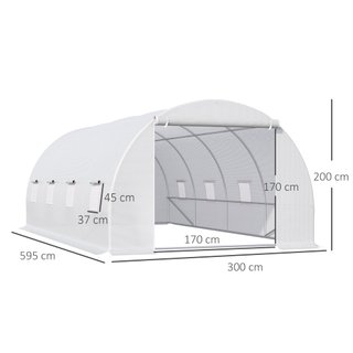 Serra da Giardino Tunnel Per Piante 6x3x2m Bianco