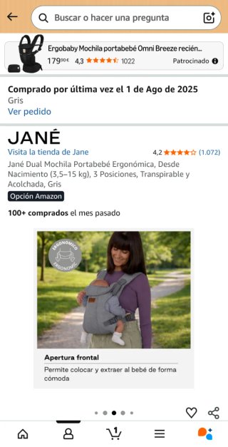 Mochila Portabebés Jane Dual Ergonómica Gris