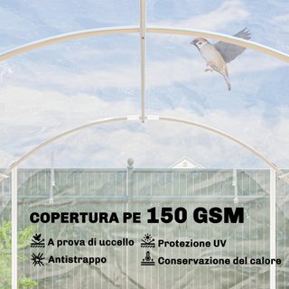 Serra a Tunnel 3x6x2 m Porte Avvolgibili Anti-UV