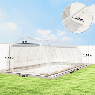 Serra a Tunnel 3x6x2 m Porte Avvolgibili Anti-UV