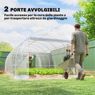 Serra a Tunnel 3x6x2 m Porte Avvolgibili Anti-UV