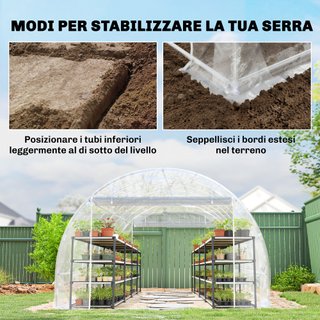 Serra a Tunnel 3x6x2 m Porte Avvolgibili Anti-UV