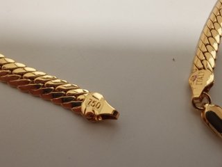 Conjunto bañado en Oro italy:2 collare y 2 pulsera
