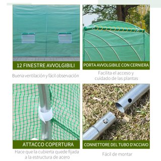 Serra da Giardino con Porta Avvolgibile  8×3×2m