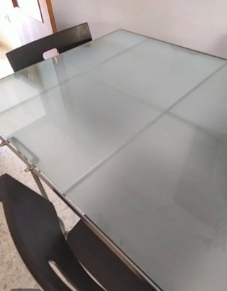 Mesa Comedor Cristal y Metal