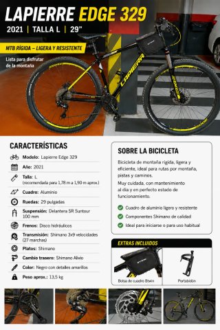 Lapierre Edge 529 Talla L Ruedas 29