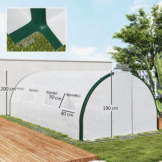 Serra a Tunnel 6x3 m con 2 Ingressi e 8 Finestre