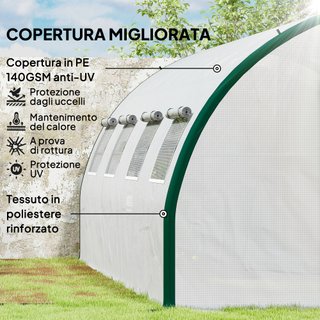 Serra a Tunnel 6x3 m con 2 Ingressi e 8 Finestre
