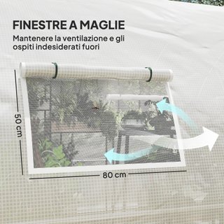 Serra a Tunnel 6x3 m con 2 Ingressi e 8 Finestre
