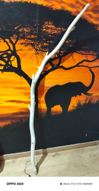 Lámpara de pared rama natural con luz LED