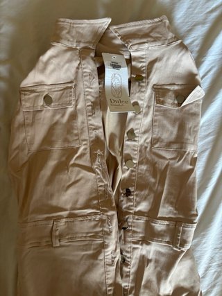 Mono vestir mujer beige