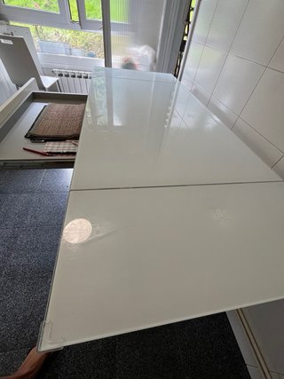 Mesa de cocina cristal templado 6 personas