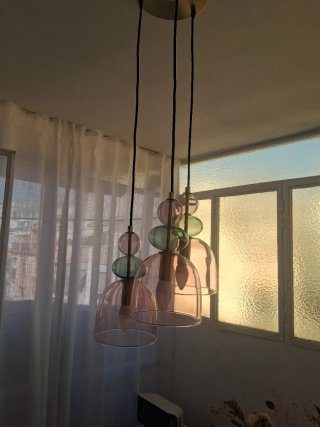 Lámpara colgante cristal y metal