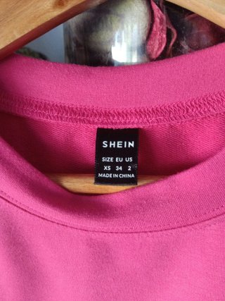 Camiseta Crop Top Mujer Shein Fucsia Talla XS