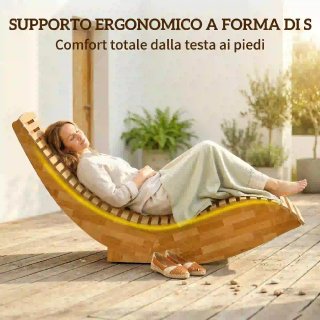 Set di 2 Sdraio a Dondolo Pieghevoli e Ergonomiche