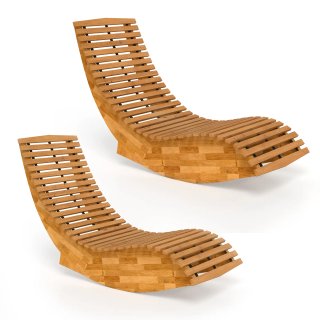 Set di 2 Sdraio a Dondolo Pieghevoli e Ergonomiche