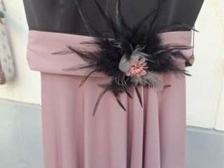 Vestido Negro y Rosa T 36. Medidas en descripción