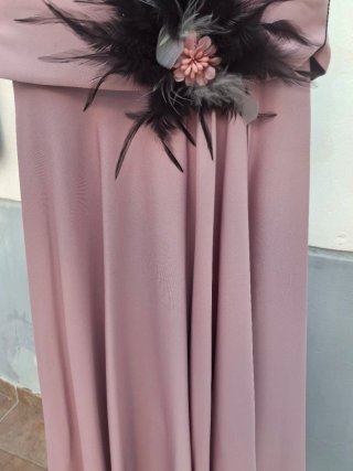 Vestido Negro y Rosa T 36. Medidas en descripción
