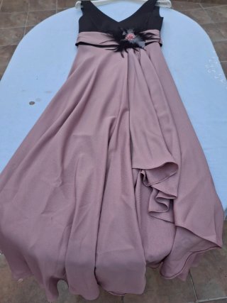 Vestido Negro y Rosa T 36. Medidas en descripción