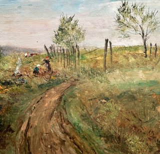 Pintura Carl Otto Fey - Paisaje con personas