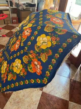 Sombrilla de playa vintage floral