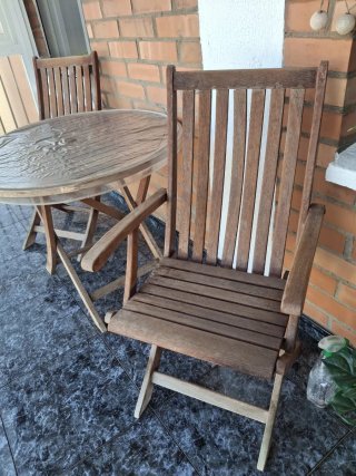 Mesa y Sillas Madera Balcón