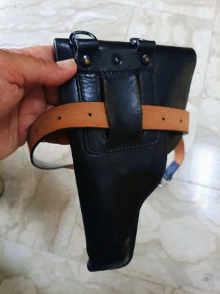 Fondina cuoio nero con cintura vintage