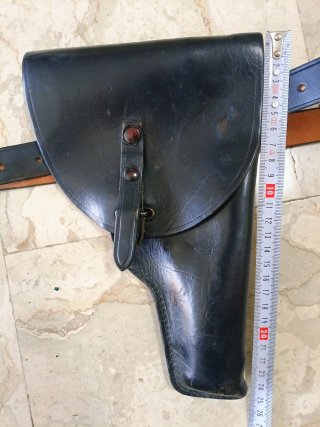 Fondina cuoio nero con cintura vintage