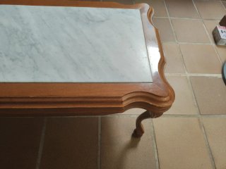 Mesa de centro mármol y madera